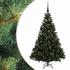 vidaXL Műkar&aacute;csonyfa g&ouml;mbbel 120 cm 150 LED Meleg feh&eacute;r PVC &eacute;s f&eacute;m