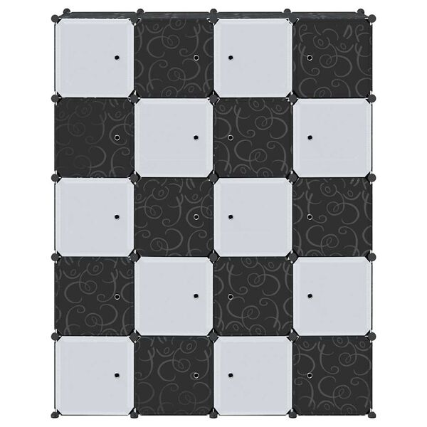 vidaXL tároló kocka szervező 20 kockával és akasztórudakkal PP