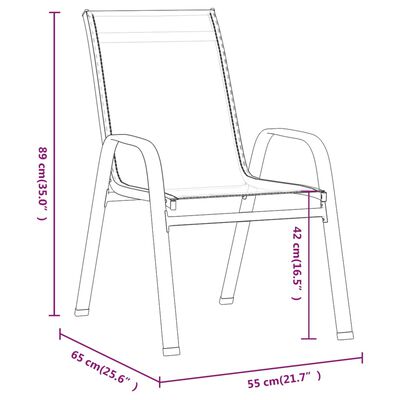 vidaXL 2 db barna textilén rakásolható kerti szék