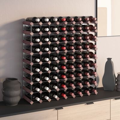 vidaXL barna tömör fenyőfa bortartó 72 palackhoz