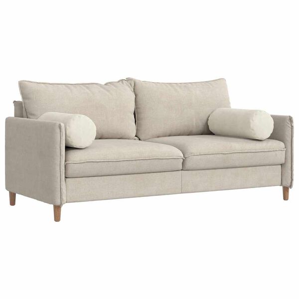 vidaXL Hengerpárnák 2 pcs Krém Ø 25 x 70 cm Bársonyos szövet