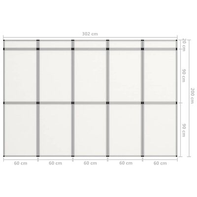 vidaxl fehér 15 paneles összecsukható kiállítófal 302 x 200 cm