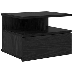 vidaXL Lebegő &eacute;jjeliszekr&eacute;ny Fekete t&ouml;lgy 40 x 31 x 28 cm Faanyag