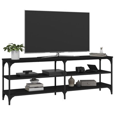 vidaXL fekete szerelt fa TV-szekrény 140x30x50 cm