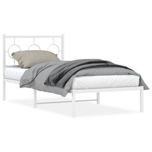 vidaXL feh&eacute;r f&eacute;m &aacute;gykeret fejt&aacute;ml&aacute;val 90x190 cm