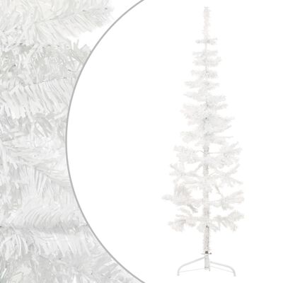 vidaXL fehér vékony fél műkarácsonyfa állvánnyal 150 cm