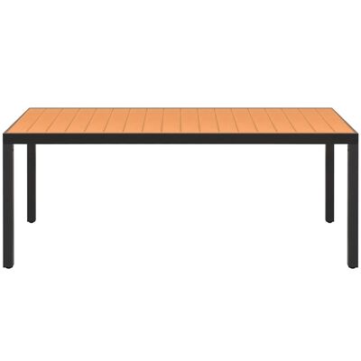 vidaXL barna alumínium és WPC kerti asztal 185 x 90 x 74 cm