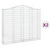 vidaXL 2 db &iacute;ves horganyzott vas gabion kos&aacute;r 200x30x160/180 cm