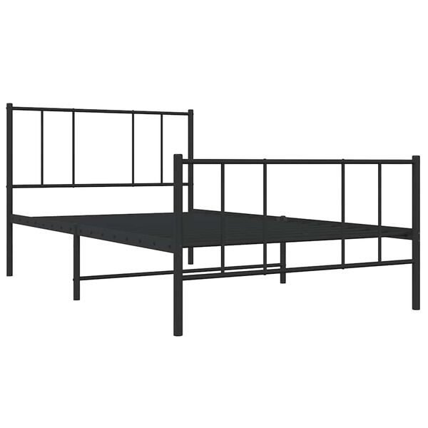 vidaXL fekete f&eacute;m &aacute;gykeret fej- &eacute;s l&aacute;bt&aacute;ml&aacute;val 75 x 190 cm
