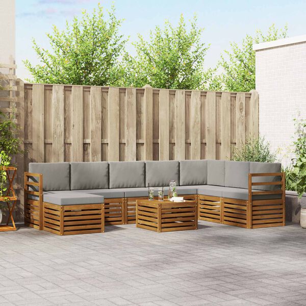 vidaXL &Uuml;lőgarnit&uacute;r&aacute;k 9 pcs Term&eacute;szetes &eacute;s Vil&aacute;gossz&uuml;rke T&ouml;m&ouml;r Ak&aacute;cfa