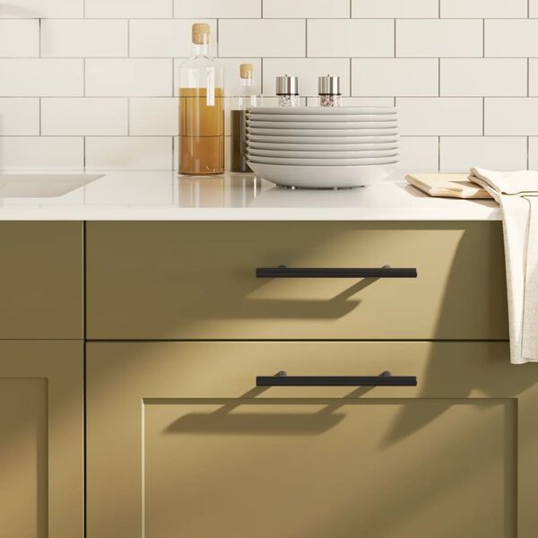 vidaXL 20 db fekete rozsdamentes ac&eacute;l szekr&eacute;nyfoganty&uacute; 128 mm