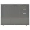 vidaXL szürke magasfényű tálalószekrény 107x35x80,5 cm