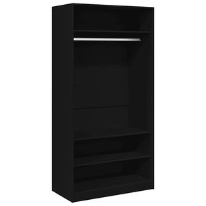 vidaXL fekete szerelt fa ruh&aacute;sszekr&eacute;ny 100 x 50 x 200 cm
