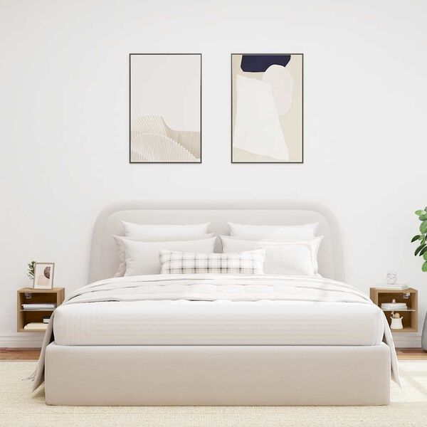 vidaXL 2 db kézműves tölgy színű fali TV-szekrény LED-del 30x28,5x30cm