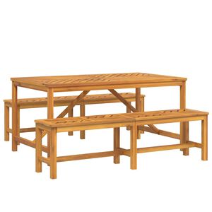 vidaXL Kert &eacute;tkező szett 3 pcs Barna T&ouml;m&ouml;r Ak&aacute;cfa