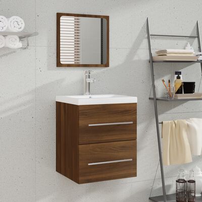 vidaXL barna tölgy színű tükrös fürdőszobaszekrény 41 x 38,5 x 48 cm