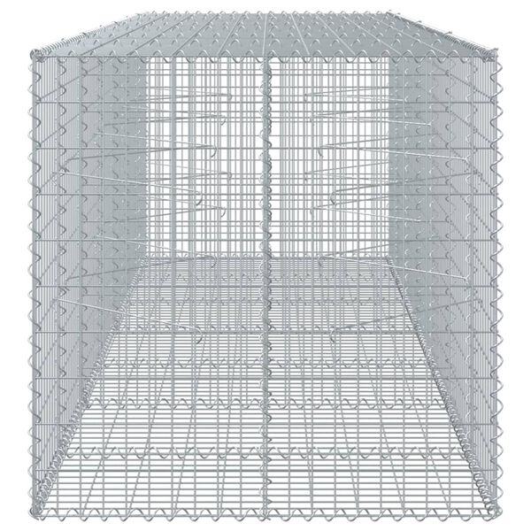vidaXL horganyzott vas gabion kos&aacute;r fed&eacute;llel 350 x 100 x 100 cm