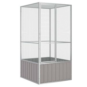 vidaXL sz&uuml;rke horganyzott ac&eacute;l mad&aacute;rketrec 111x107x211,5 cm