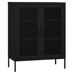 vidaXL fekete ac&eacute;l t&aacute;rol&oacute;szekr&eacute;ny 80 x 35 x 101,5 cm