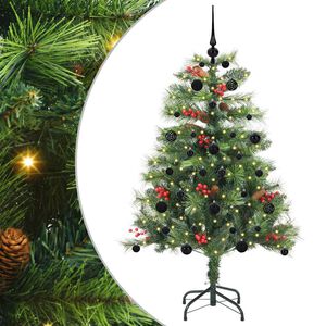 vidaXL Mű kar&aacute;csonyfa LED -es l&aacute;mp&aacute;kkal Z&ouml;ld 150 cm PVC &eacute;s f&eacute;m