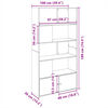 vidaXL sz&uuml;rke sonoma sz&iacute;nű szerelt fa k&ouml;nyvespolc 100 x 36 x 189 cm
