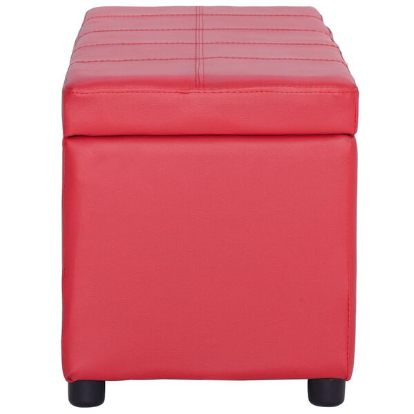 vidaXL piros műbőr pad t&aacute;rol&oacute;rekesszel 116 cm