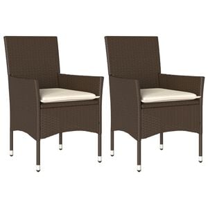 vidaXL 2 db barna polyrattan kerti sz&eacute;k p&aacute;rn&aacute;val