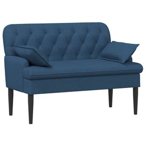 vidaXL Gombra tűz&ouml;tt loveseat K&eacute;k 111 x 68 x 80 cm Sz&ouml;vet