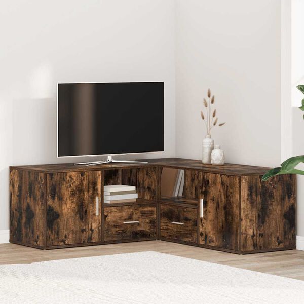 vidaXL f&uuml;st&ouml;s t&ouml;lgy sz&iacute;nű szerelt fa sarokszekr&eacute;ny 200x40x45 cm