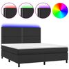 vidaXL feh&eacute;r műbőr rug&oacute;s &aacute;gy matraccal &eacute;s LED-del 180x200 cm