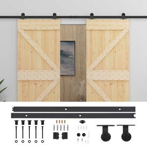 vidaXL Cs&uacute;sz&oacute; ajt&oacute; 2 db 80 x 210 cm T&ouml;m&ouml;r Fenyőfa