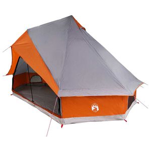 vidaXL Családi Tipi sátor tetővel Szürke és narancs 400 x 346 x 250 cm