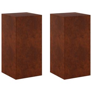 vidaXL N&ouml;v&eacute;ny&aacute;llv&aacute;ny 2 pcs Rozsd&aacute;s 40 x 40 x 80 cm Időj&aacute;r&aacute;s&aacute;ll&oacute; Ac&eacute;l