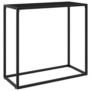vidaXL fekete edzett &uuml;veg t&aacute;lal&oacute;asztal 80 x 35 x 75 cm