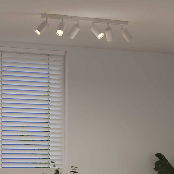 vidaXL Mennyezeti spotl&aacute;mpa f&eacute;nysz&oacute;r&oacute;kkal Feh&eacute;r 73 x 6 x 16 cm F&eacute;m