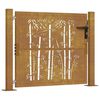 vidaXL Corten ac&eacute;l, bambusz mint&aacute;s kerti kapu 100x75 cm