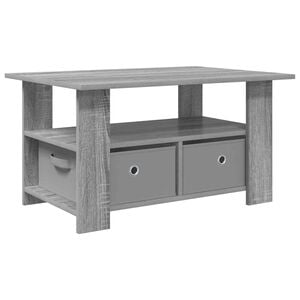vidaXL Doh&aacute;nyz&oacute;asztal fi&oacute;kkal Sz&uuml;rke Sonoma 77 x 55 x 42 cm Faanyag