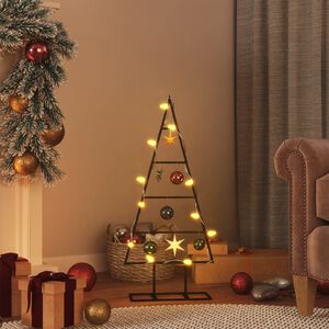 vidaXL fekete f&eacute;m kar&aacute;csonyfa dekor&aacute;ci&oacute;hoz 60 cm