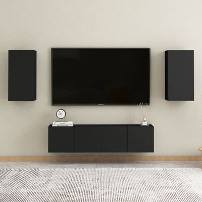 vidaXL 2 db fekete forgácslap TV-szekrény 30,5 x 30 x 60 cm