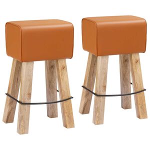 vidaXL B&aacute;rsz&eacute;k 2 db Barna 44 x 33 x 74 cm Val&oacute;di Bőr