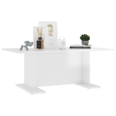 vidaXL magasfényű fehér forgácslap dohányzóasztal 103,5 x 60 x 40 cm