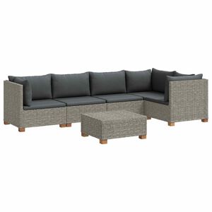 vidaXL 6 db Rattan Lounge Szett P&aacute;rn&aacute;kkal GENDT Term&eacute;szetes R&aacute;tta