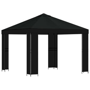 vidaXL Pavilon 3 x 3 m Fekete Poli&eacute;szter &eacute;s ac&eacute;l 190 gsm