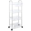vidaXL t&aacute;rol&oacute;kocsi 4 szintes &aacute;tl&aacute;tsz&oacute; 37x28x95 cm akril