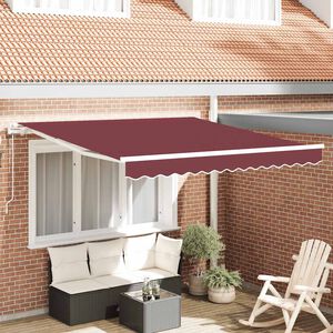 vidaXL burgundi v&ouml;r&ouml;s automata kih&uacute;zhat&oacute; napellenző 300 x 250 cm