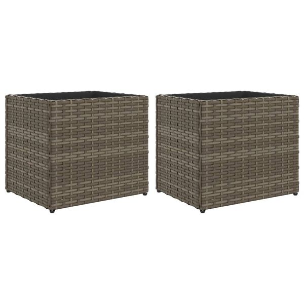 vidaXL 2 db sz&uuml;rke polyrattan kerti &uuml;ltetől&aacute;da 36x30x32 cm