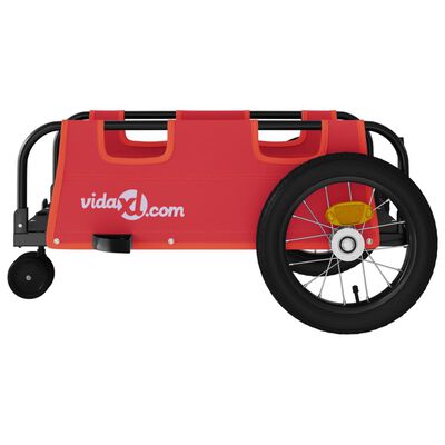 vidaXL piros oxford szövet és vas kerékpár-utánfutó