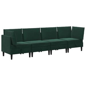 vidaXL Nappali b&uacute;tor szett p&aacute;rn&aacute;val t&aacute;rol&oacute;val 4 pcs S&ouml;t&eacute;tz&ouml;ld B&aacute;rsony
