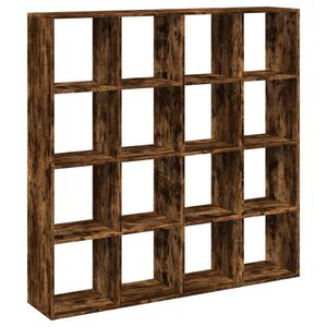 vidaXL f&uuml;st&ouml;s t&ouml;lgy sz&iacute;nű szerelt fa k&ouml;nyvszekr&eacute;ny 137,5x29x137,5 cm