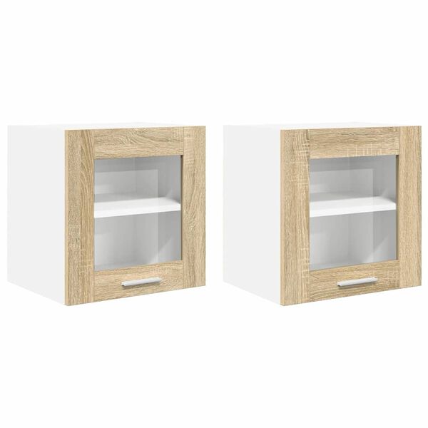 vidaXL F&uuml;ggő szekr&eacute;ny 2 pcs Sonoma t&ouml;lgy 40 x 31 x 40 cm Faanyag